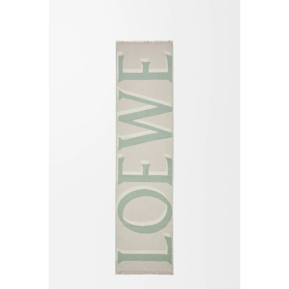 ロエベ LOEWE 2026春夏メンズ スカーフ【Light Beige/Light Green 】【送料無料】【正規品】