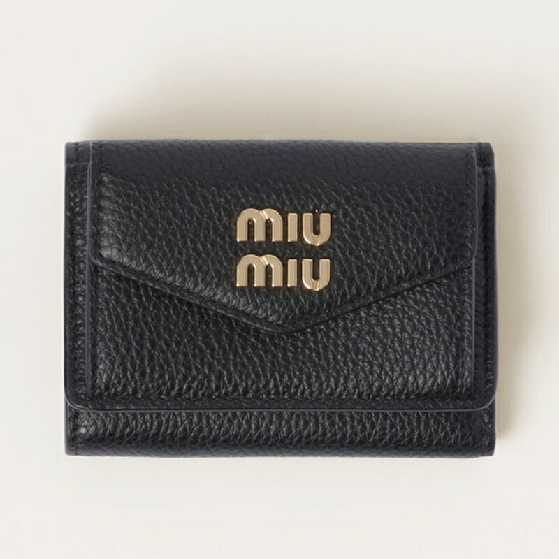 ミュウミュウ 財布（レディース） ミュウミュウ MIU MIU 2024春夏 ヴィッテロダイノレザー 財布【ブラック 】【送料無料】【正規品】