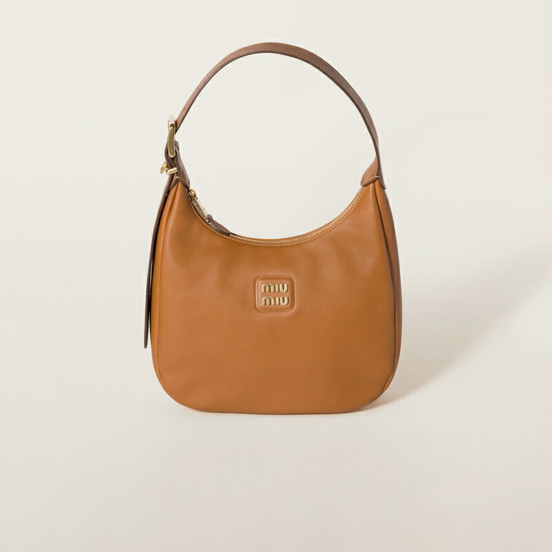ミュウミュウ MIU MIU 2024/25秋冬 レザー ホーボーバッグ【コニャック 】【送料無料】【正規品】のサムネイル