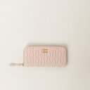 ミュウミュウ MIU MIU マテラッセレザー ジップアラウンド長財布【ピンクベージュ 】【送料無料】【正規品】