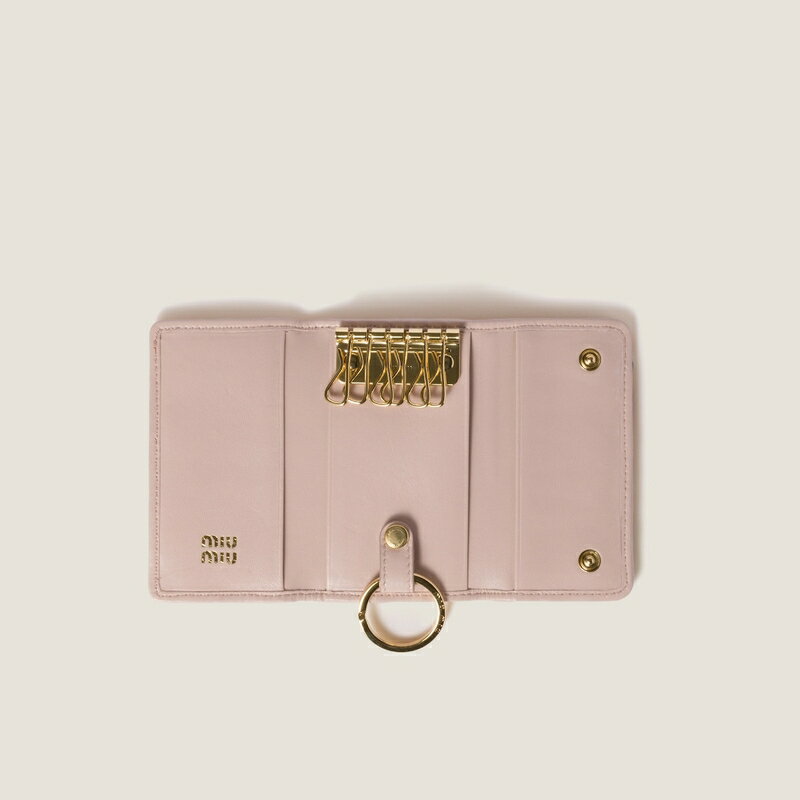 ミュウミュウ MIU MIU マテラッセレザー キーケース【ピンクベージュ 】【送料無料】【正規品】
