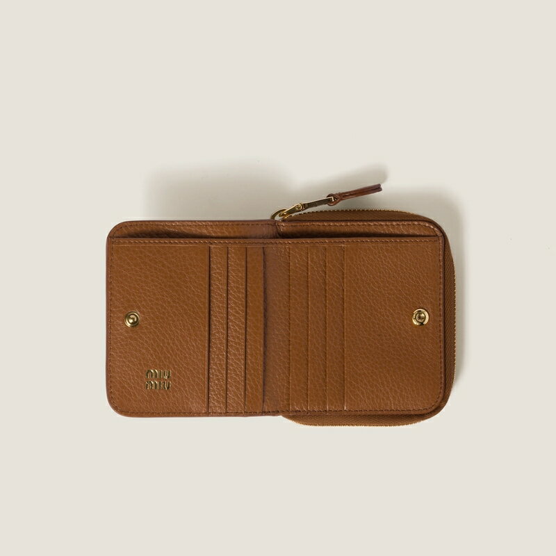 ミュウミュウ MIU MIU レザー 財布【コニャック 】【送料無料】【正規品】