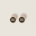 ミュウミュウ MIU MIU エナメルメタル ピアス【ブラック 】【送料無料】【正規品】
