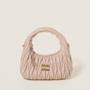 ミュウミュウ MIU MIU ワンダー マテラッセレザー ホーボーバッグ【ピンクベージュ 】【送料無料】【正規品】