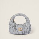 ミュウミュウ MIU MIU ワンダー マテラッセレザー ホーボーミニバッグ【パールグレー 】【送料無料】【正規品】