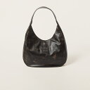 ミュウミュウ MIU MIU ナッパレザー ホーボーバッグ【ダークブラウン 】【送料無料】【正規品】
