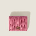 ミュウミュウ MIU MIU マテラッセレザー 折り財布5MV204_AFPP_F0638【ピンク 】【送料無料】【正規品】