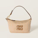 ミュウミュウ MIU MIU ロゴ付 ジャカードファブリック ポーチ5NE841_ACQ3_F0KFZ【ベージュ/キャメル 】【送料無料】【正規品】