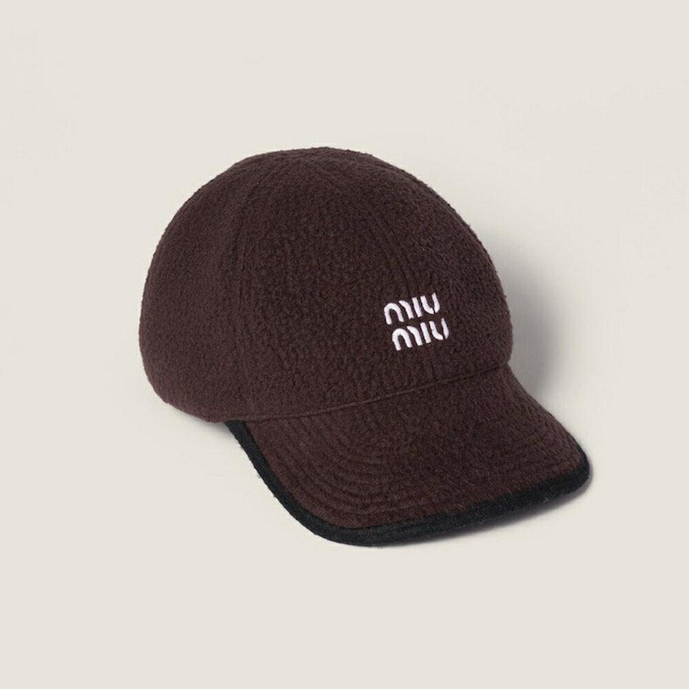 ミュウミュウ MIU MIU フリース ベースボールキャップ5HC369_2IDZ_F0192【ダークブラウン 】【送料無料】【正規品】
