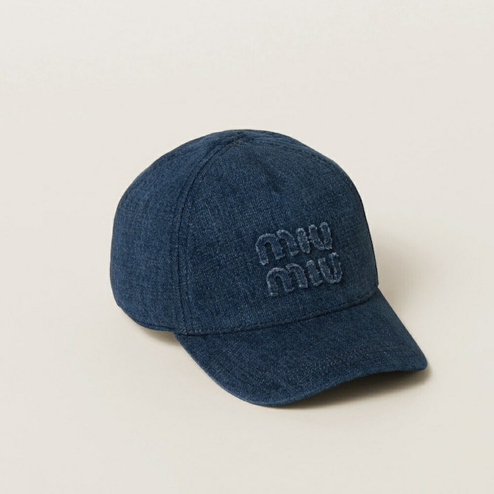 ミュウミュウ MIU MIU デニム ベースボールキャップ5HC179_2CL4_F0008【ネイビー 】【送料無料】【正規品】