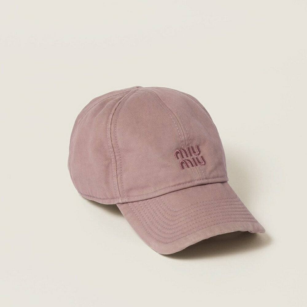 ミュウミュウ MIU MIU ドリル ベースボールキャップ5HC370_2CR2_F0590【パープル 】【送料無料】【正規品】