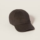 ミュウミュウ MIU MIU ドリル ベースボールキャップ5HC370_2CR2_F0192【ダークブラウン 】【送料無料】【正規品】