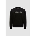 2025春夏 MONCLER モンクレール メンズFELPA CON LOGO RICAMATO IN COTONEスウェット【nero 】【送料無料】【正規品...