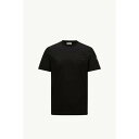 2025春夏 MONCLER モンクレール メンズT-SHIRT CON LOGO RICAMATO IN COTONETシャツ【nero 】【送料無料】【正規品】
