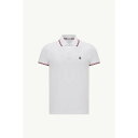 2025春夏 MONCLER モンクレール メンズPOLO IN COTONE PIQUET CON FINITURE TRICOLOREポロシャツ【bianco ottico 】【送料無料】【正規品】