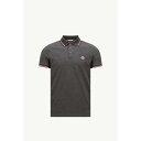 2025春夏 MONCLER モンクレール メンズPOLO IN COTONE PIQUET CON FINITURE TRICOLOREポロシャツ【grigio scuro 】【送料無料】【正規品】