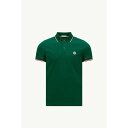 2025春夏 MONCLER モンクレール メンズPOLO IN COTONE PIQUET CON FINITURE TRICOLOREポロシャツ【verde foglia 】【送料無料】【正規品】