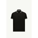 2025春夏 MONCLER モンクレール メンズPOLO IN COTONE PIQUET CON ORLO A RIGHEポロシャツ【nero 】【送料無料】【正規品】