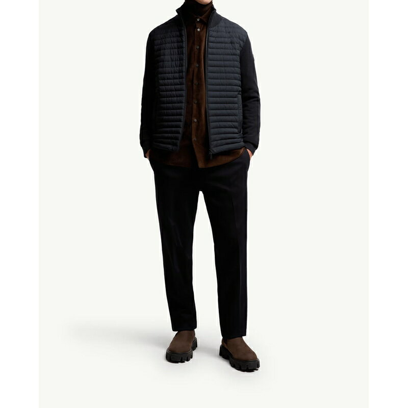 2025/26秋冬 MONCLER モンクレール メンズCARDIGAN IMBOTTITO IN LANA E CASHMERE CON ZIPジャケット【blu 】【送料無料】【正規品】