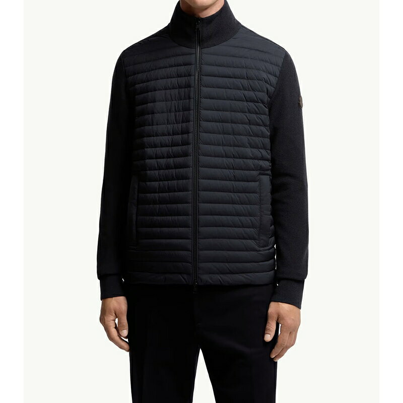 2025/26秋冬 MONCLER モンクレール メンズCARDIGAN IMBOTTITO IN LANA E CASHMERE CON ZIPジャケット【blu 】【送料無料】【正規品】
