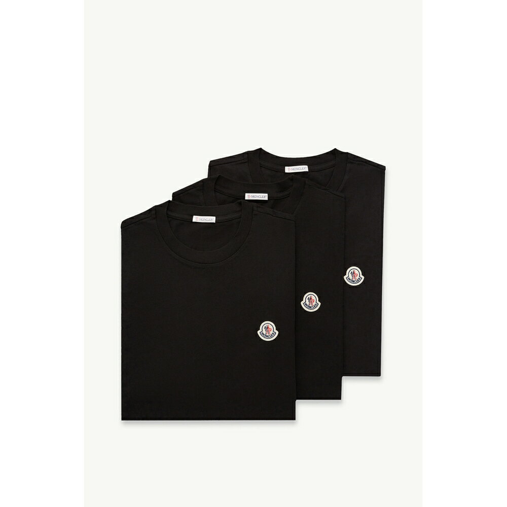 2025/26 MONCLER 󥯥졼 COTTON T-SHIRT WITH LOGO PATCH TġNero ̵ۡۡ...