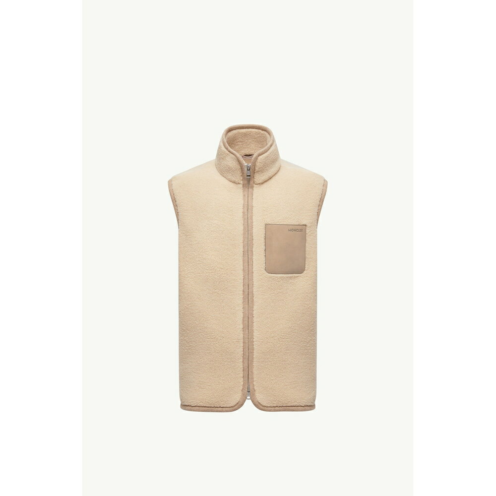 2025/26秋冬 MONCLER モンクレール メンズTEDDY VEST WITH NUBUCK TRIMダウンベスト【Beige 】【送料無料】【正規品】