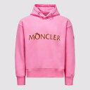 2024春夏 MONCLER モンクレール メンズFELPA CON CAPPUCCIO LOGATAパーカー【rosa 】【送料無料】【正規品】