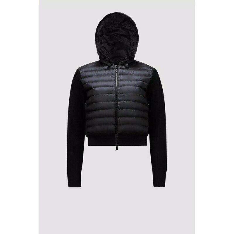 2024春夏 MONCLER モンクレール レディースCARDIGAN IMBOTTITO CON CAPPUCCIOカーディガン【nero 】【送料無料】【正規品】