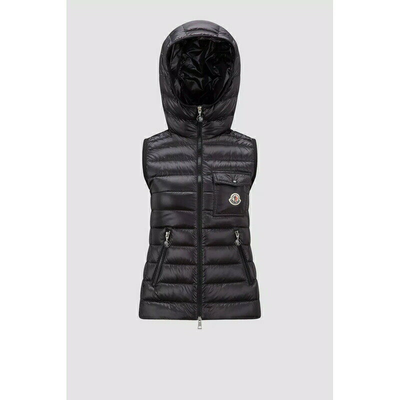 モンクレール ベスト レディース 2024春夏 MONCLER モンクレール レディースGILET IMBOTTITO IN PIUMA GLYGOSダウンベスト【nero 】【送料無料】【正規品】