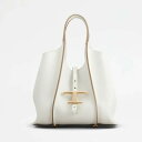 トッズ TOD'S 2024春夏 レディース T タイムレス レザー ショッピング バッグ ミニ【ホワイト 】【送料無料】【正規品】