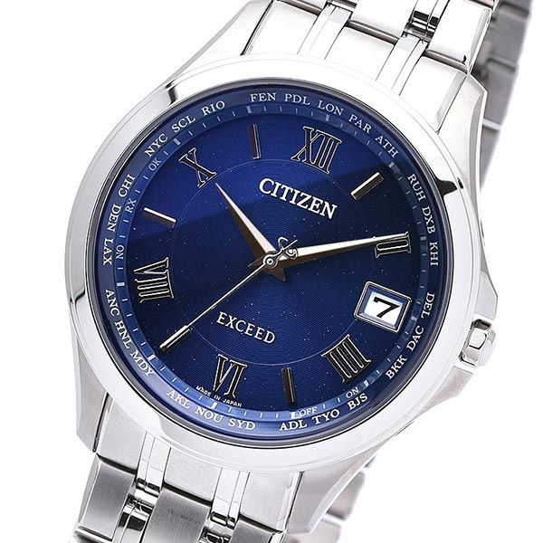 【中古】シチズン CITIZEN エクシード EXCEED ペアモデル エコ・ドライブ電波時計 CB1080-52L メンズ 腕時計 時計