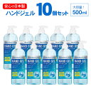 在庫限り特別価格 ハンドジェル 500ml アルコールハンドジェル 大容量 手 指 清潔 保湿 アルコールジェル 持ち歩き 携帯用 10個セット