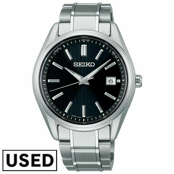 【中古】セイコー SEIKOセレクション SEIKOSELECTION SBTM341 メンズ ソーラー 電波修正 ブラック チタン製 10気圧防水 腕時計 時計