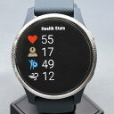 【中古】ガーミン GARMIN Venu Granite Blue / Silver 010-02173-07 ユニセックス 室内 ヨガ 運動 suica対応モデル