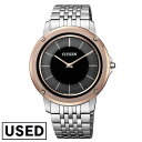 【中古】シチズン CITIZEN エコ・ドライブワン ECODRIVE-ONE メンズ 薄型 ソーラー 腕時計 CITIZEN AR5055-58E ブラック 時計(2)