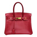 HERMES エルメス バーキン30 □D刻印 レッド クシュベル A2 【中古】