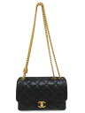 CHANEL マトラッセ フラップバック スモール AS3393 ブラック ラムスキン マットゴールド金具 新品/未使用【中古】