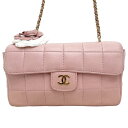 CHANEL シャネル チェーンショルダーバッグ チョコバー カメリカ付き A16780 ピンク ゴールド金具 A1 【中古】
