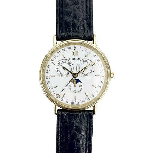 TISSOT ティソ トリプルカレンダームーンフェイズ ホワイト系文字盤 14K A1 【中古】 TISSOT ティソ トリプルカレンダームーンフェイズ ホワイト系文字盤 14K A1 【中古】