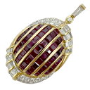 ルビーダイヤモンドペンダントトップ 18K ルビー5.46ct ダイヤモンド1.31ct 【中古】