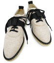 FOXEY Shoes ”Linen Vacance” 41359 リネンBLEND ベージュ×ブラック #34 【中古】(4)