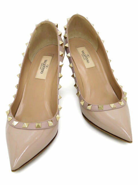 VALENTINO GARAVANI　ロックスタッズ パンプス　ベージュ系 パテントレザー ＃36 1/2【中古】のサムネイル