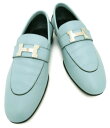 HERMES モカシン ”パリ” ローファー シューズ ヴェール・ドー レザー #37 【中古】