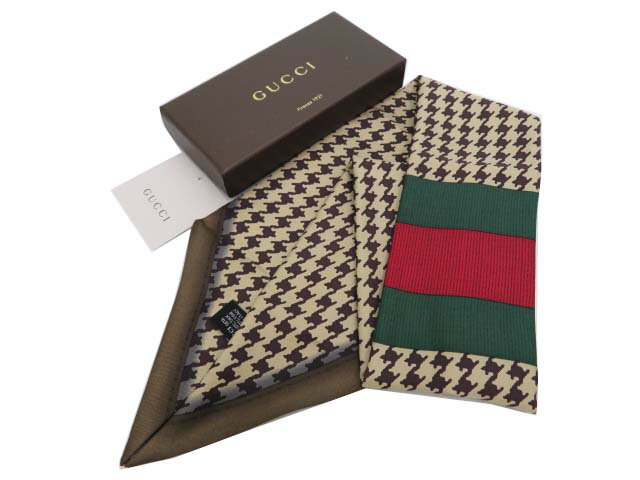 GUCCI ネックボウ ブラウン系　シルク100％　新品同様【中古】のサムネイル