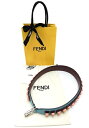 FENDI ストラップ ユー レザー×パラジウム ブルー×ボルドー マルチ 美品 【中古】