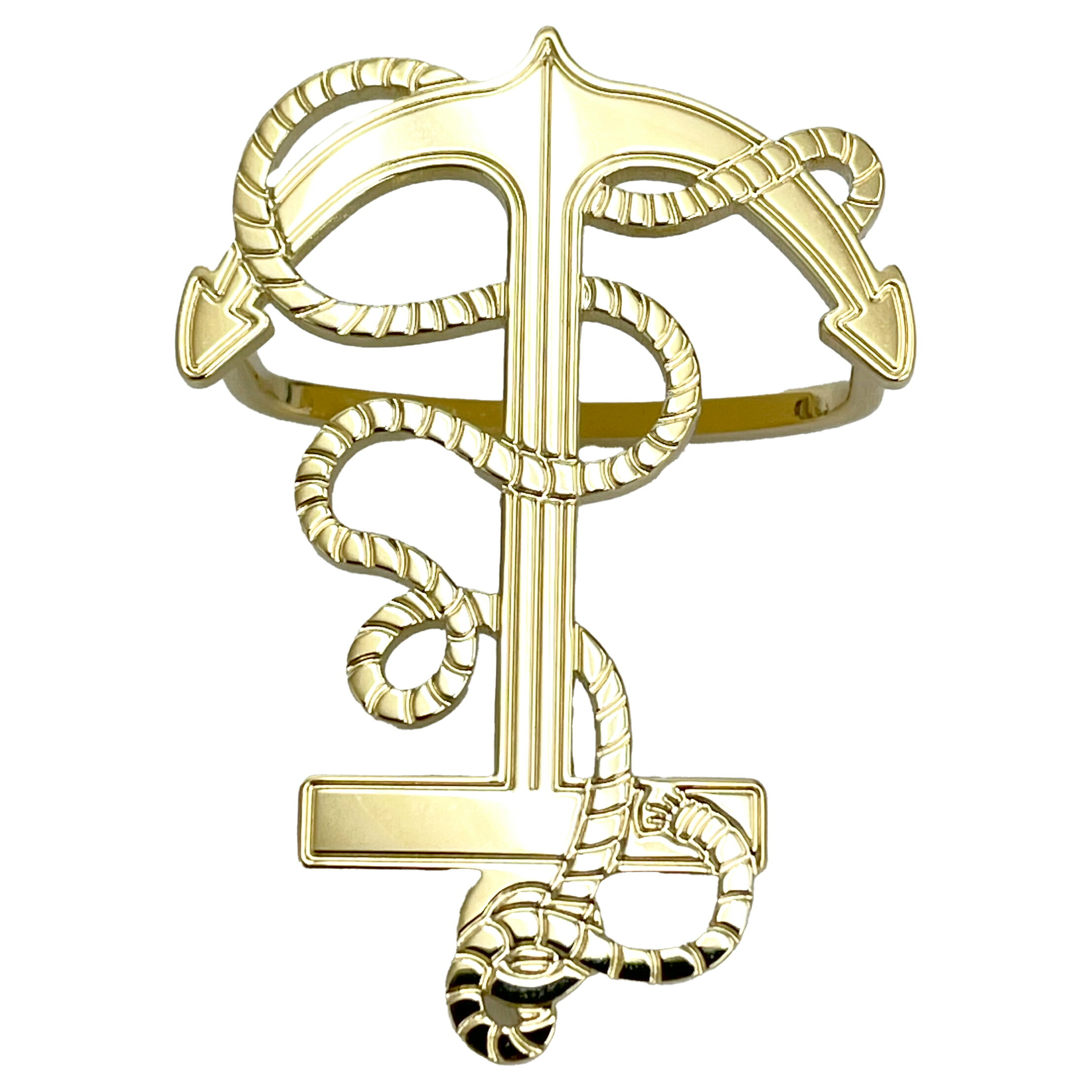 HERMES　エルメス　スカーフリング　アングル　H603632S　ゴールド　未使用品　【中古】