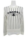 CHANEL カシミヤニットセーター カシミヤプルオーバー ホワイト×ブラック 34 '23年春夏 A1美品【中古】