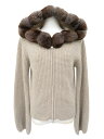 Rene コペンハーゲン チンチラファー付き カシミヤフーディ 【ファー】 ナチュラル系 34 A1美品【中古】
