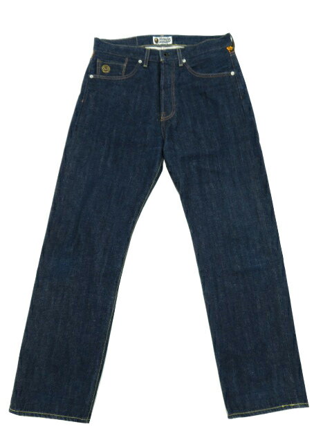 A BATHING APE　メンズ　デニムパンツ　マイロ刺繍　インディゴ　S　A1【中古】