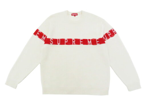 Supreme インサイド アウト ロゴ ニット セーター ホワイト×レッド L A1【中古】 Supreme インサイド アウト ロゴ ニット セーター ホワイト×レッド L A1【中古】